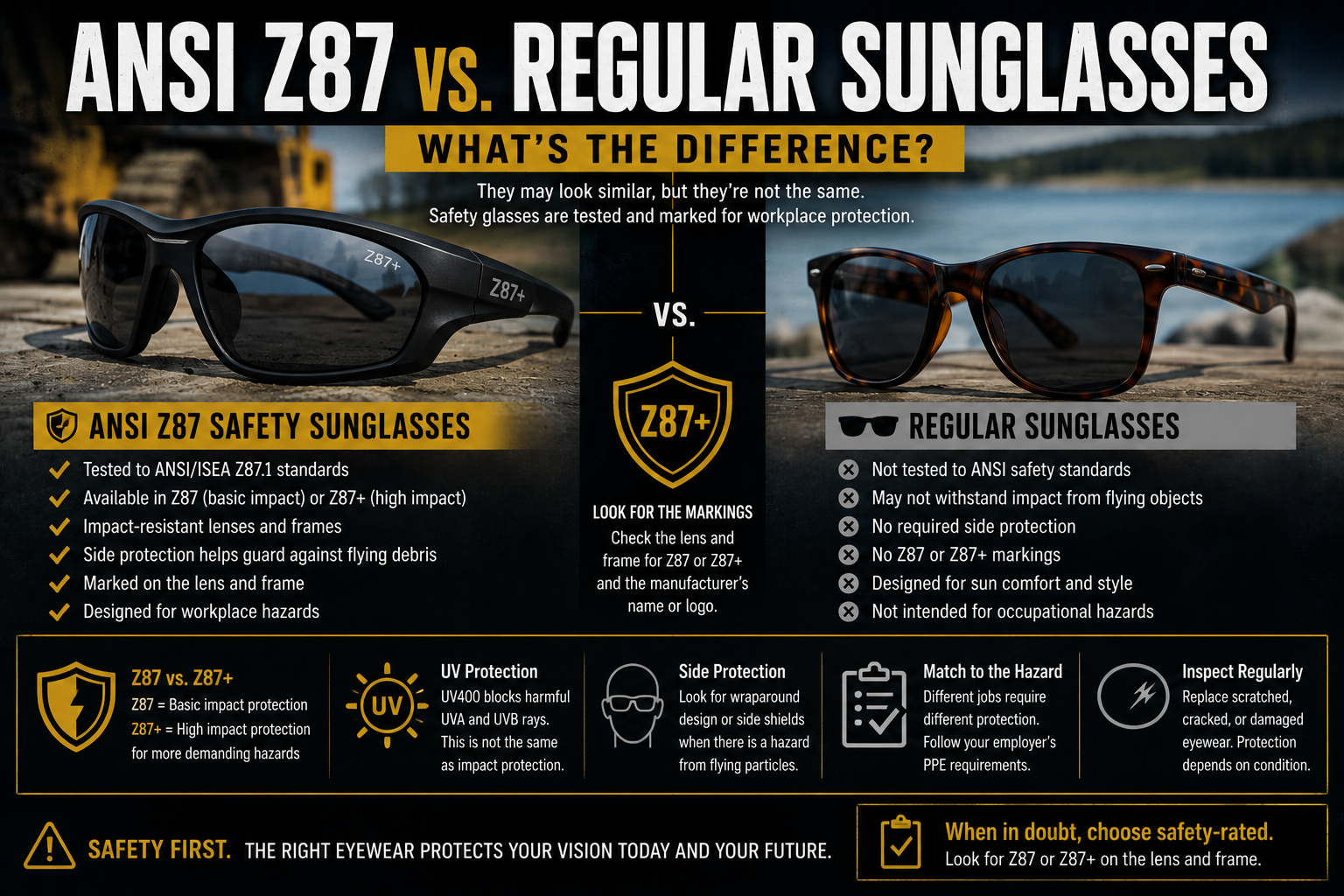 ANSI Z87 vs. Regular Sunglasses: What’s the Difference?