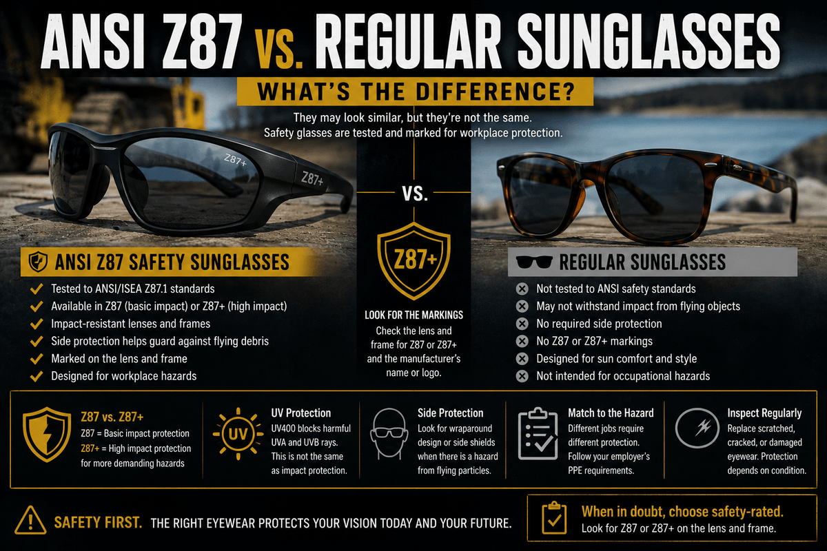 ANSI Z87 vs. Regular Sunglasses: What’s the Difference? - MEM Supply Co.