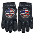 Demons Behind Me Leather-Palm Riding Gloves – Patriotic Logo