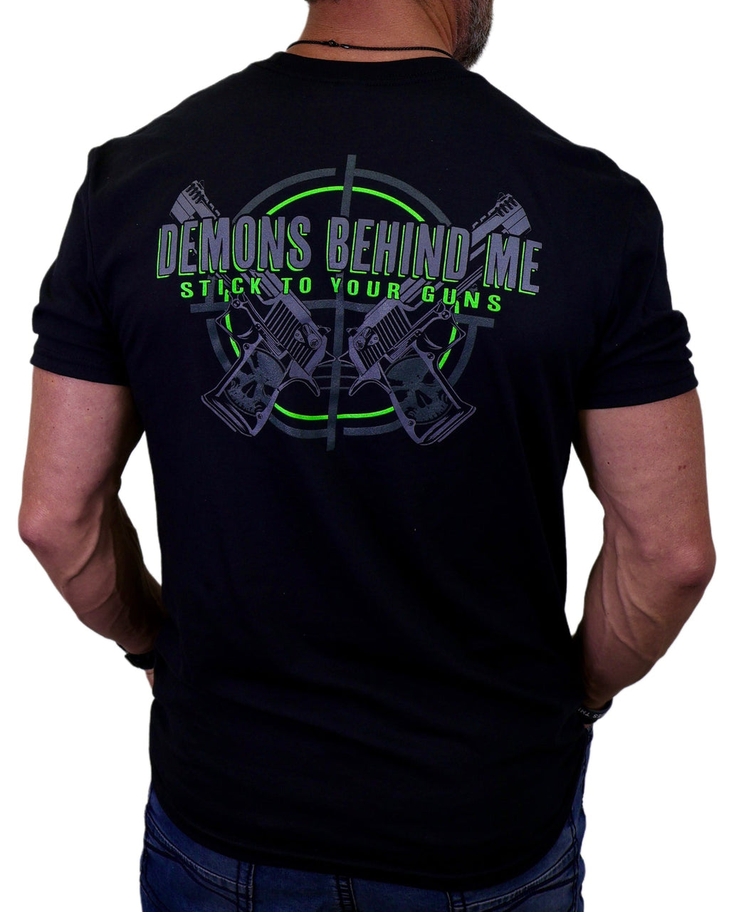 Demons Behind Me Hand Cannon Cotton-Blend T-Shirt