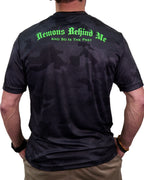 Demons Behind Me Two-Tone Skull Camo-Hex Performance T-Shirt