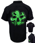 Demons Behind Me Lucky Embroidered Industrial Shop Shirt