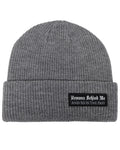 Demons Behind Me Large Woven Patch Ribbed Beanie