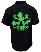 Demons Behind Me Lucky Embroidered Industrial Shop Shirt