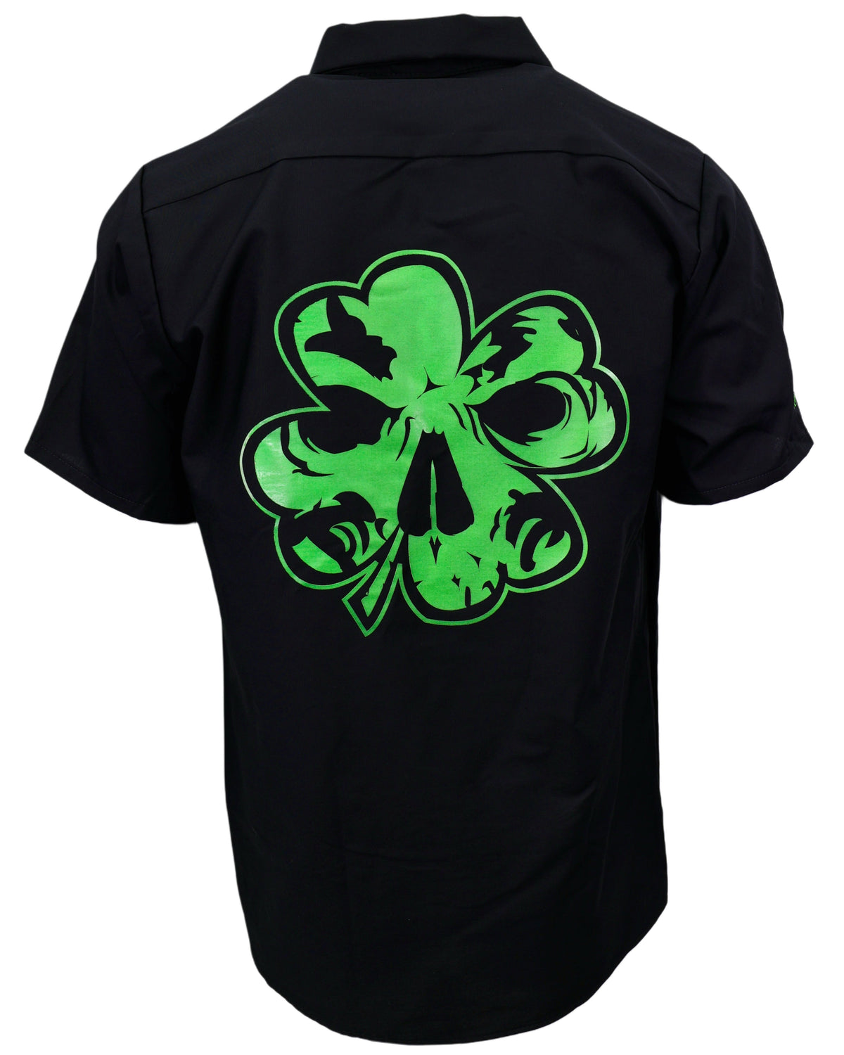 Demons Behind Me Lucky Embroidered Industrial Shop Shirt