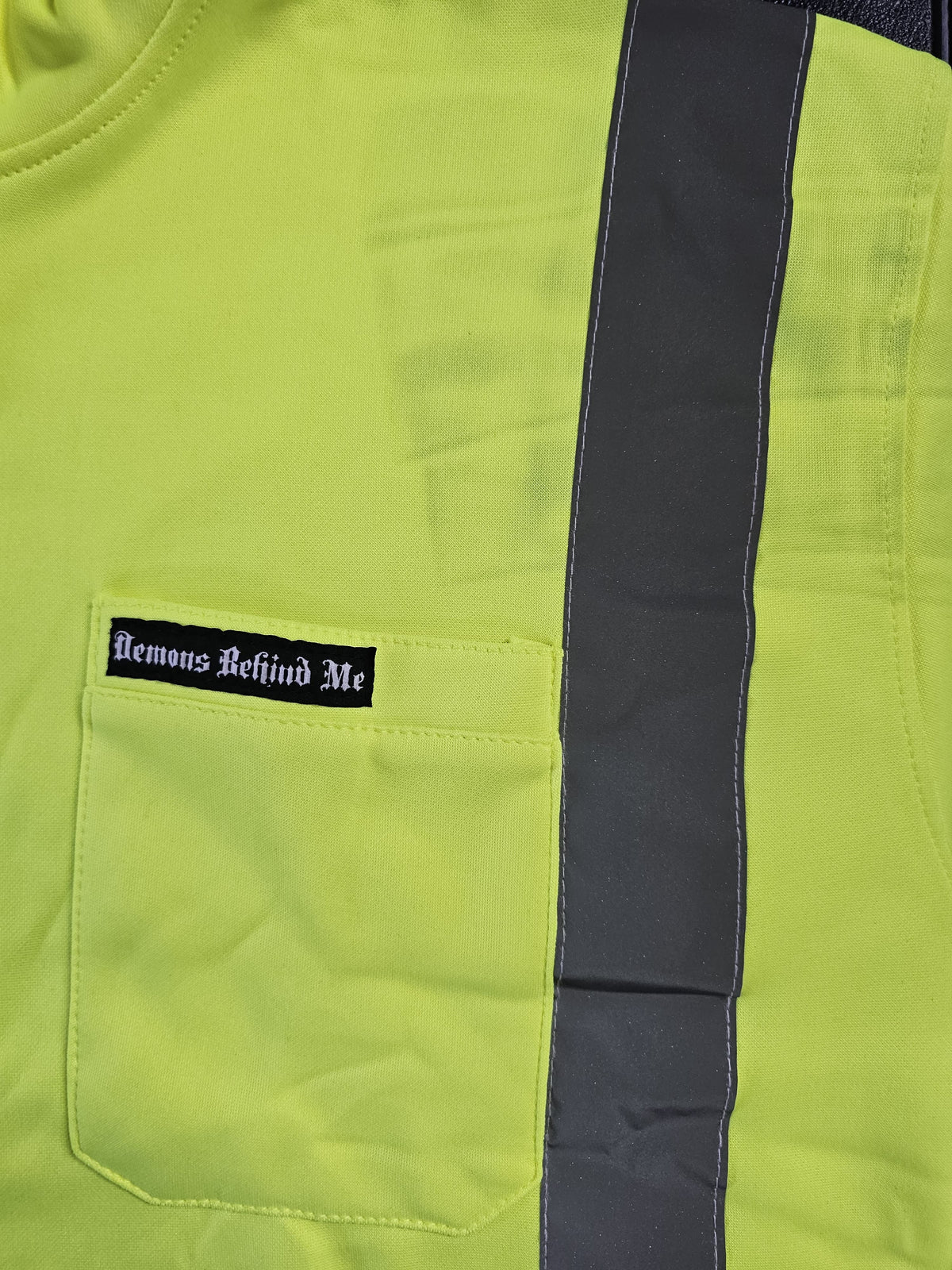 Demons Behind Me Class 3 Hi-Vis Hoodie – Dye-Bleed Final Sale