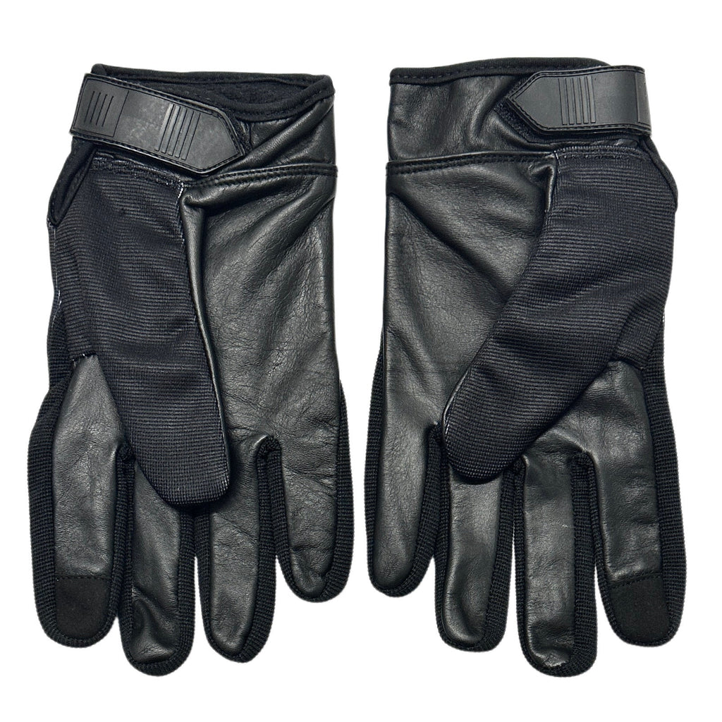 Demons Behind Me Leather-Palm Riding Gloves – Red Logo