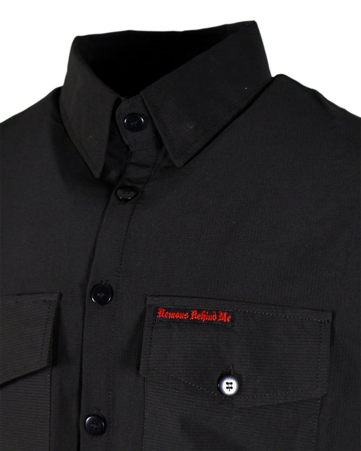 Demons Behind Me Performance Tech Hybrid Stretch Shirt – Black