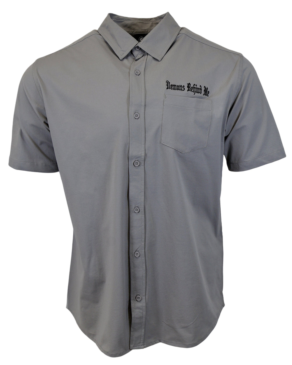 Demons Behind Me Micro-Perforated 4-Way Stretch Button-Up Shirt