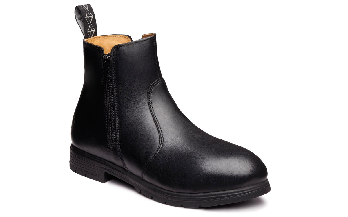 Xena Omega women’s steel toe zip-up work boots in black