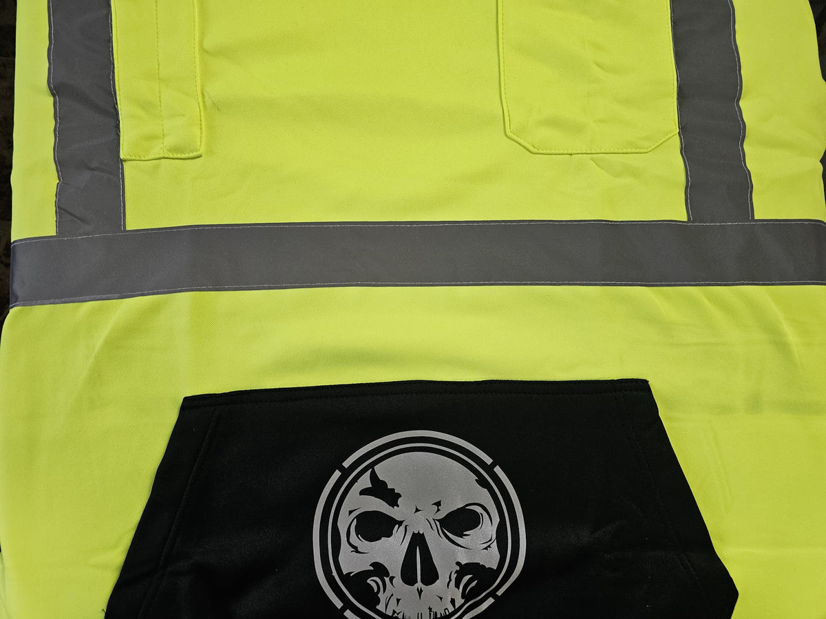 Demons Behind Me Class 3 Hi-Vis Hoodie – Dye-Bleed Final Sale