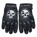 Demons Behind Me Leather-Palm Riding Gloves – White Logo