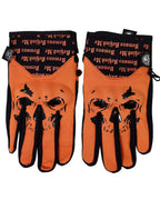 Demons Behind Me Big Skull Padded Leather-Palm Riding Gloves