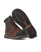 Kiwi Premium 6" Waterproof Steel Toe Cap-Toe Work Boot – Brown