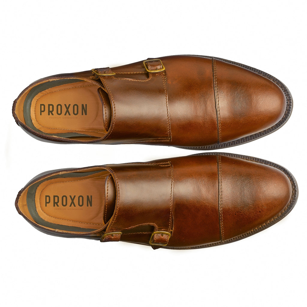 Proxon Dante Steel Toe Monk Strap Work Shoe – Amber