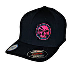 Demons Behind Me Flexfit Never Fade Pink Skull / Blue Ring Fitted Cap