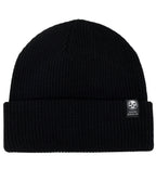 Demons Behind Me Small Woven Patch Ribbed Beanie