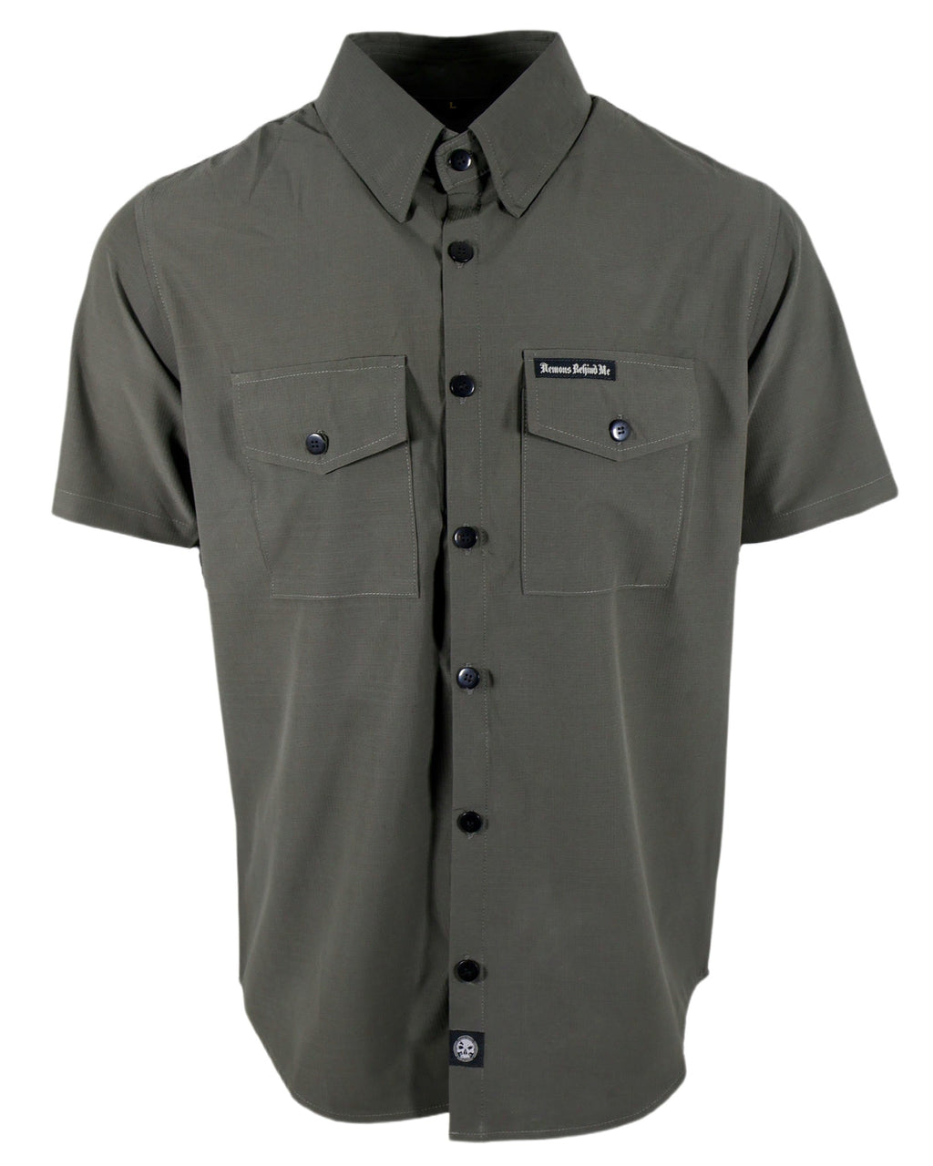 Demons Behind Me Performance Tech Hybrid Stretch Shirt – Gunmetal