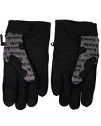 Demons Behind Me Big Skull Padded Leather-Palm Riding Gloves