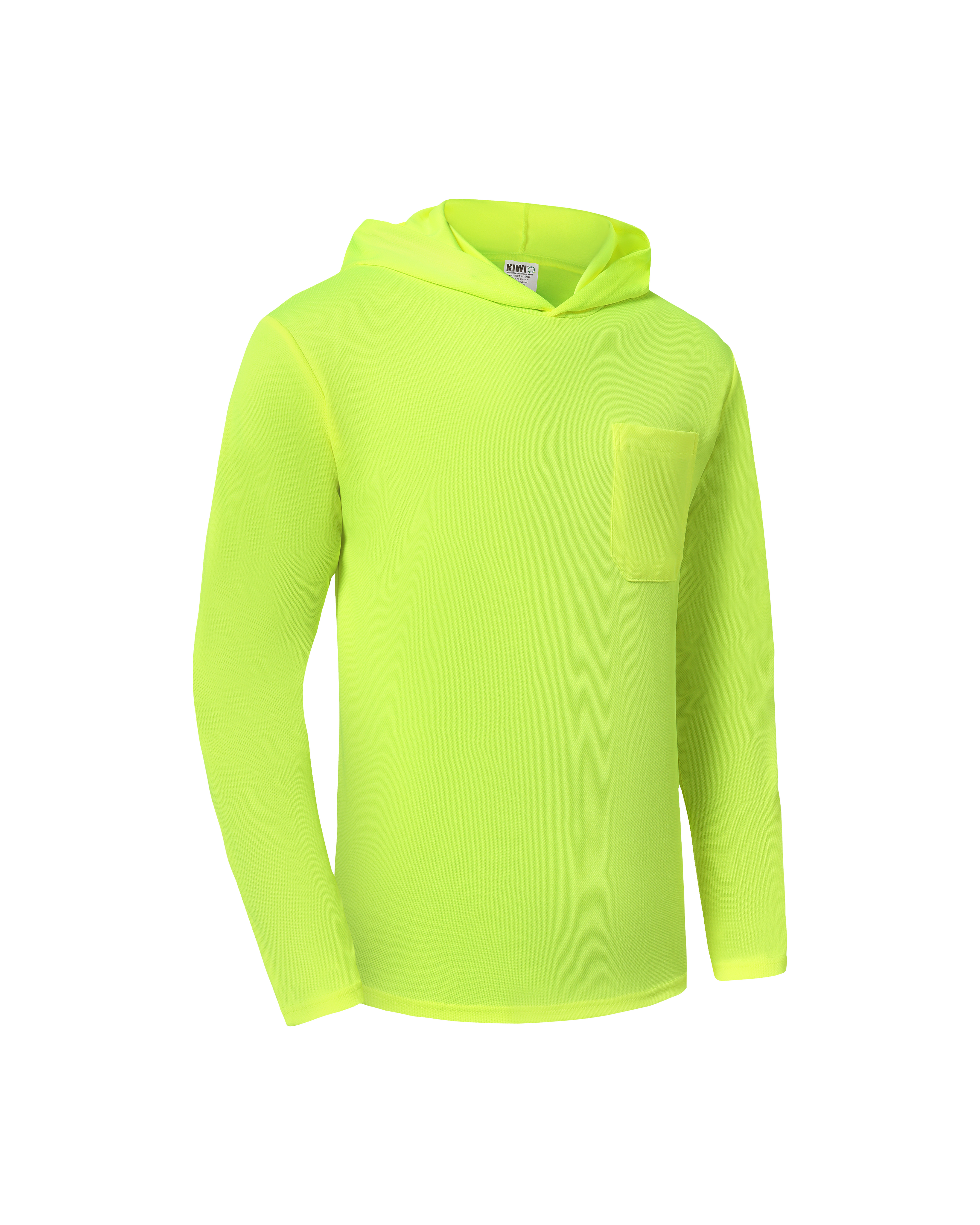 Kiwi Neon Long Sleeve Hi-Vis Safety Hoodie