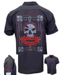 Demons Behind Me Gambler Embroidered Industrial Shop Shirt
