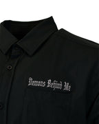 Demons Behind Me Micro-Perforated 4-Way Stretch Button-Up Shirt