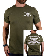Demons Behind Me OD Green Tactical Cotton-Blend T-Shirt