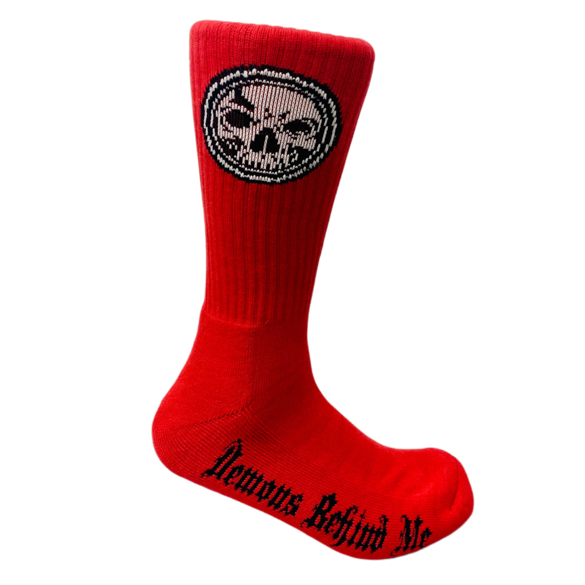 Demons Behind Me Athletic Socks – Red, 1 Pair