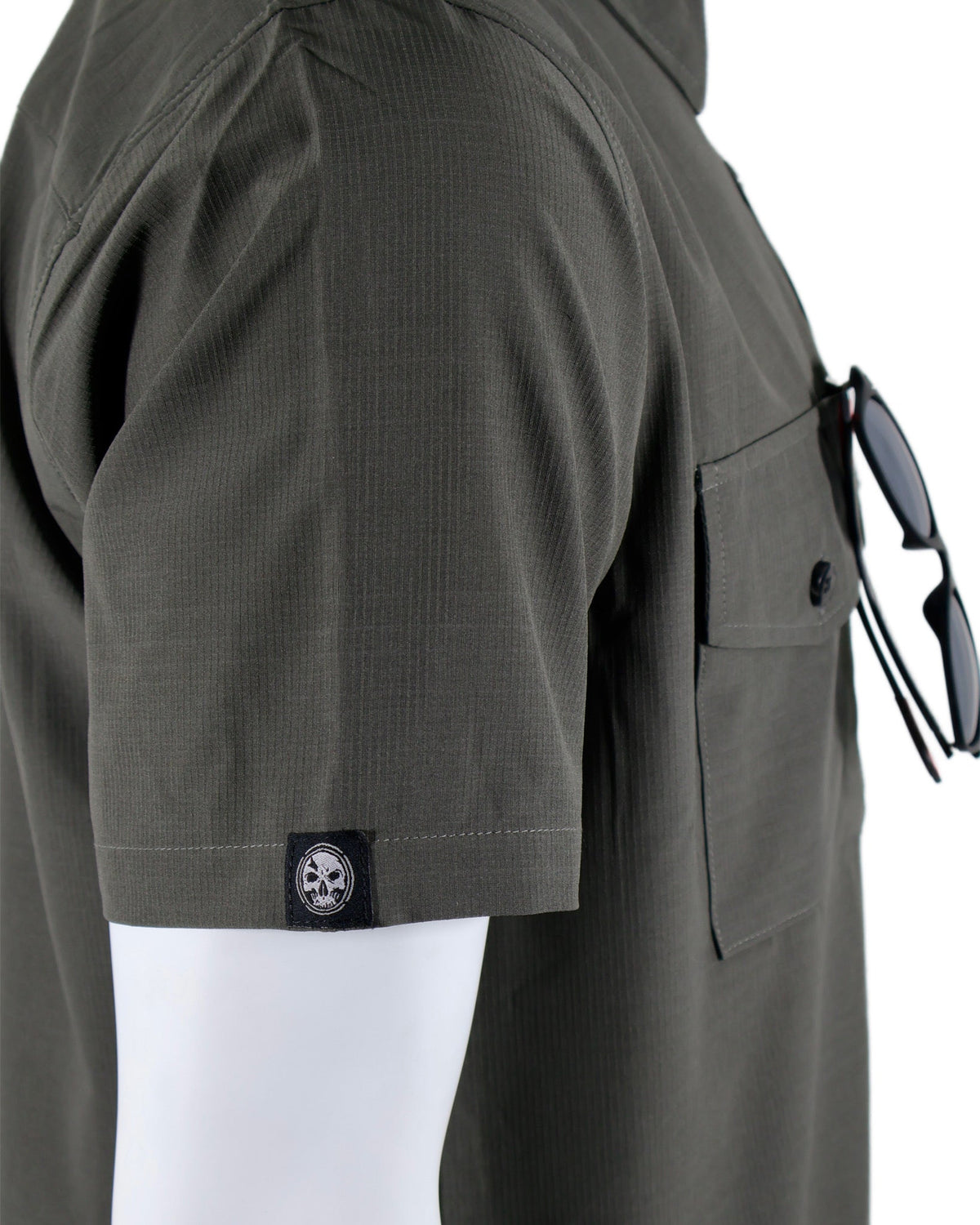 Demons Behind Me Performance Tech Hybrid Stretch Shirt – Gunmetal