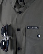 Demons Behind Me Performance Tech Hybrid Stretch Shirt – Gunmetal