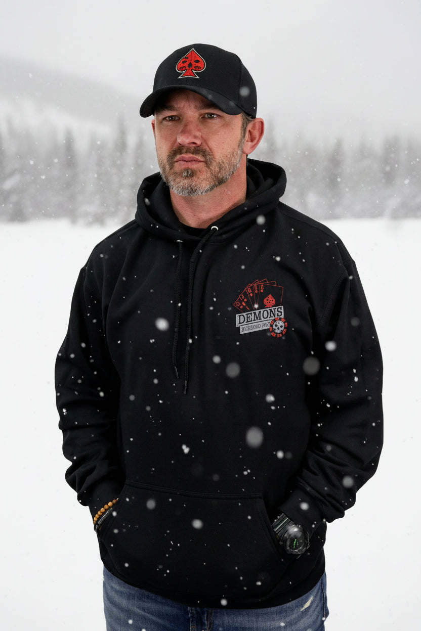 Demons Behind Me Gambler 3D Puff Pullover Hoodie