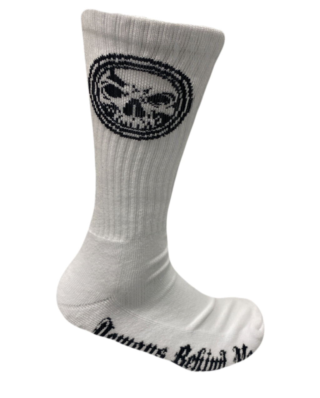 Demons Behind Me Athletic Socks – White, 1 Pair