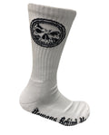 Demons Behind Me Athletic Socks – White, 1 Pair