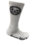 Demons Behind Me Athletic Socks – White, 1 Pair