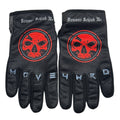 Demons Behind Me Leather-Palm Riding Gloves – Red Logo