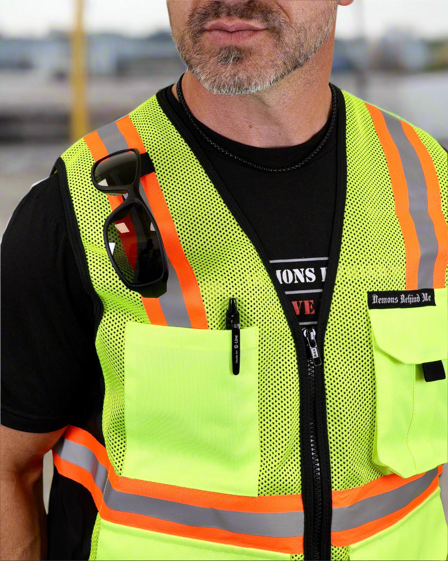 Demons Behind Me Class 2 Hi-Vis Stretch-Panel Vest