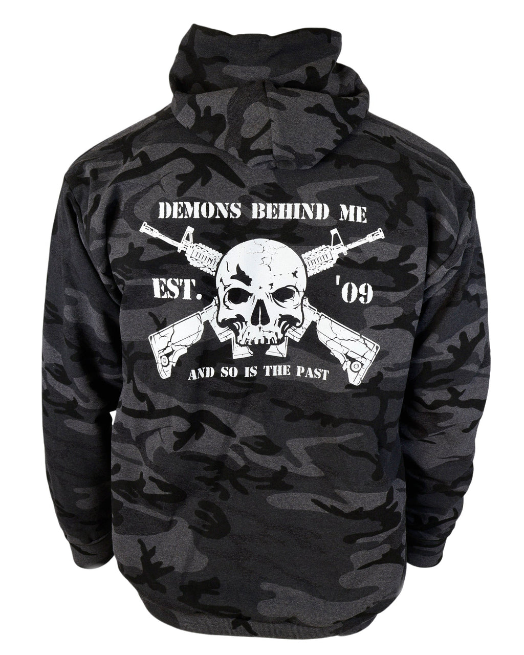 Demons Behind Me Black Camo AR Tactical Pullover Hoodie
