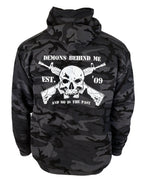 Demons Behind Me Black Camo AR Tactical Pullover Hoodie