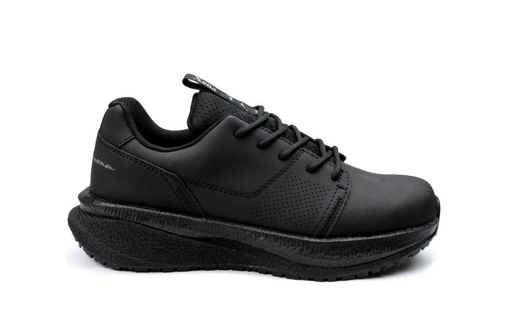 Xena Astra women’s work sneakers in Black Silver EH — side profile