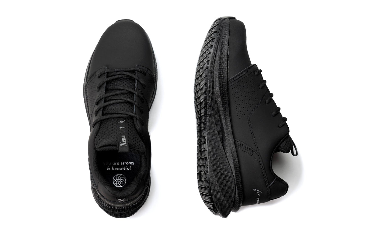 Xena Astra women’s work sneakers in Black Silver EH