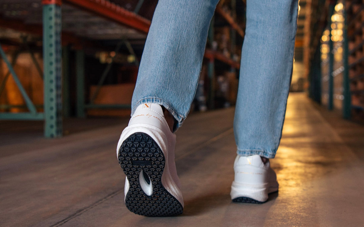 Xena Astra women’s work sneakers in White Gold SD