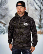 Demons Behind Me Black Camo AR Tactical Pullover Hoodie