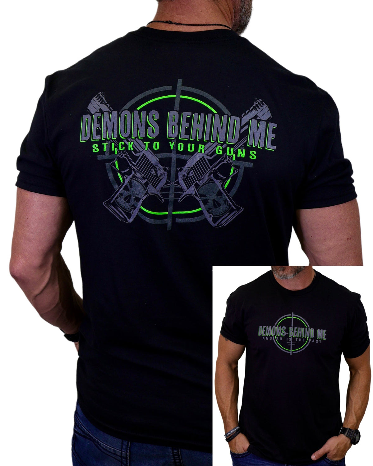 Demons Behind Me Hand Cannon Cotton-Blend T-Shirt