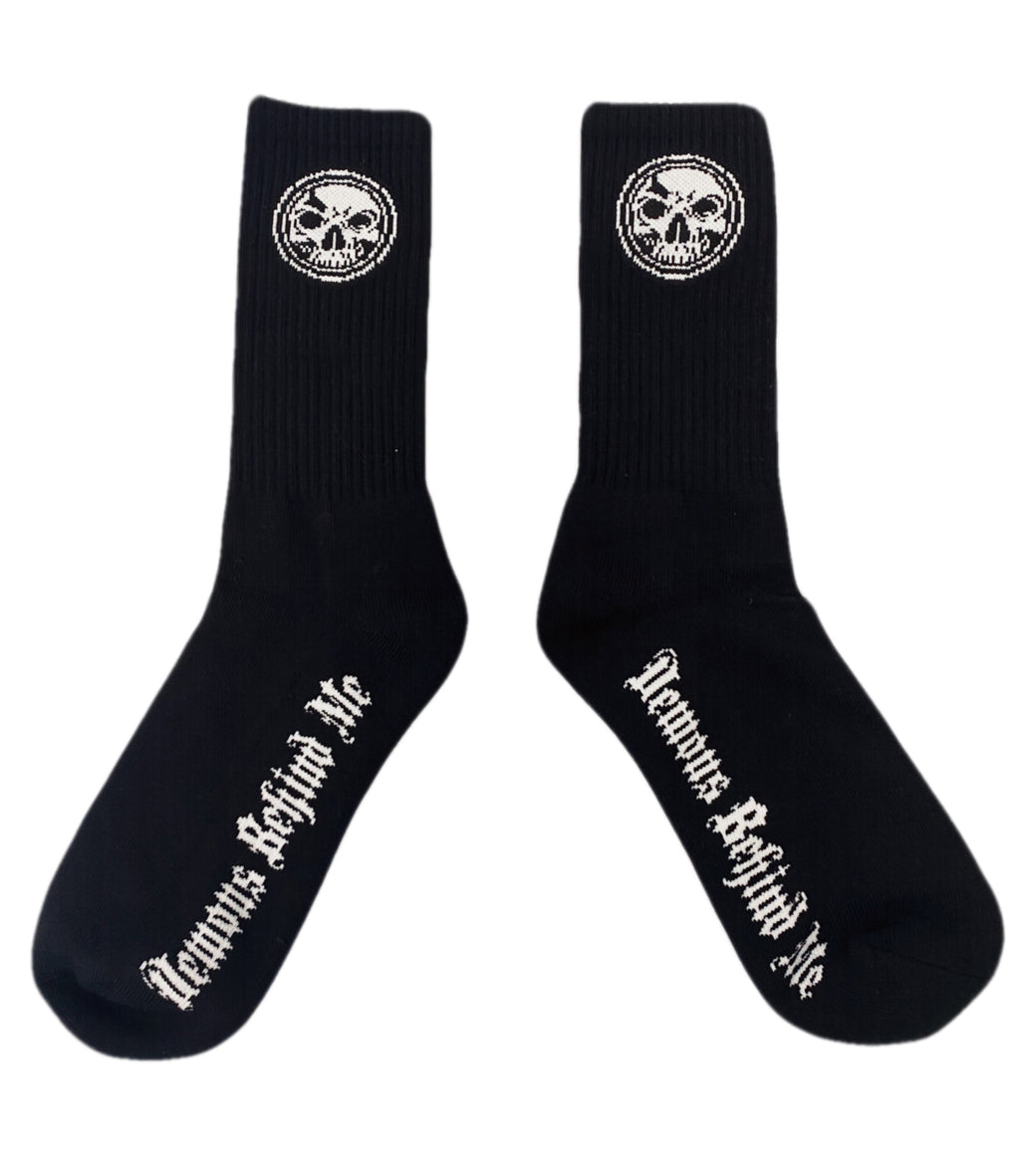 Demons Behind Me Athletic Socks – Black, 1 Pair