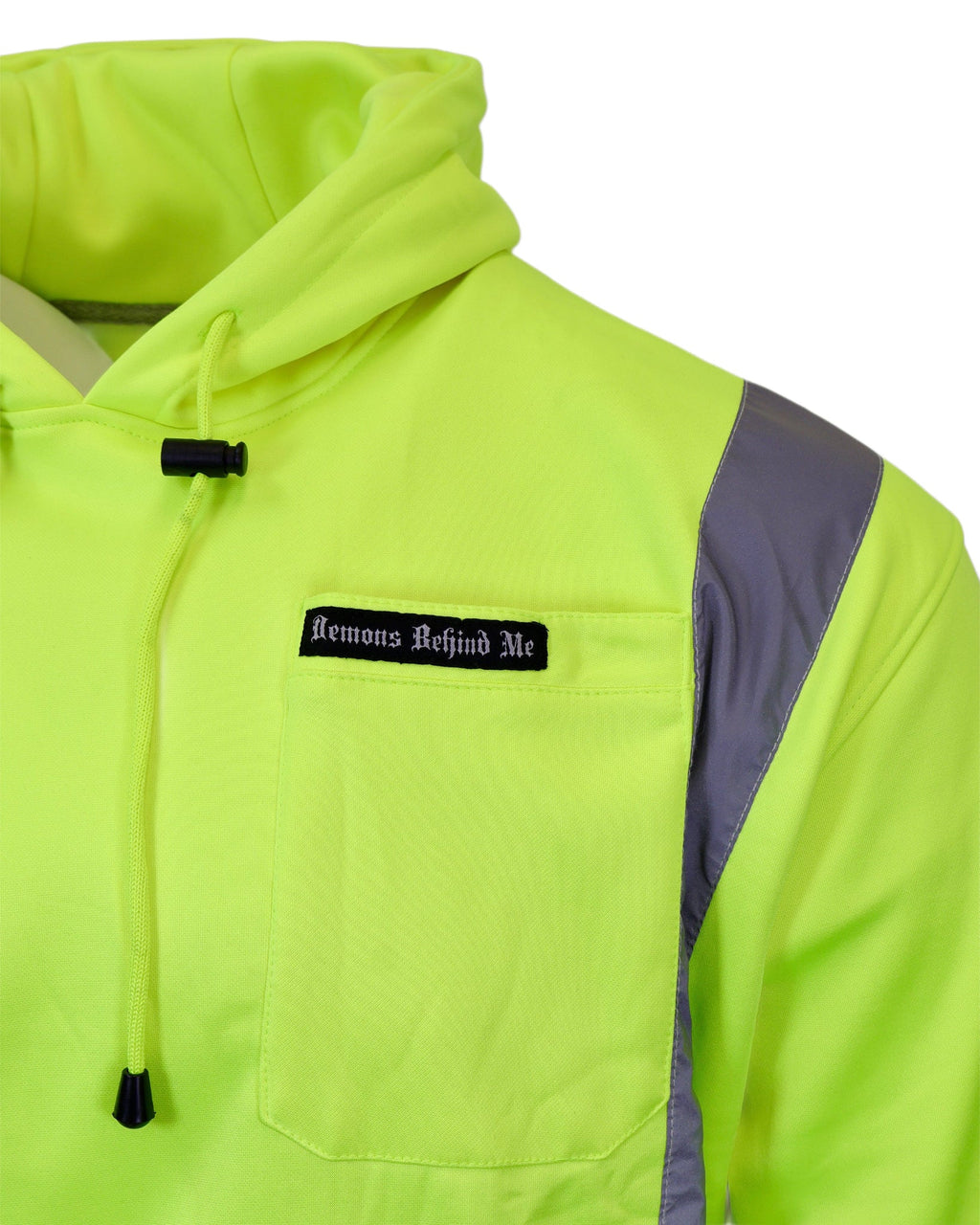 Demons Behind Me Class 3 Hi-Vis Hoodie – Dye-Bleed Final Sale