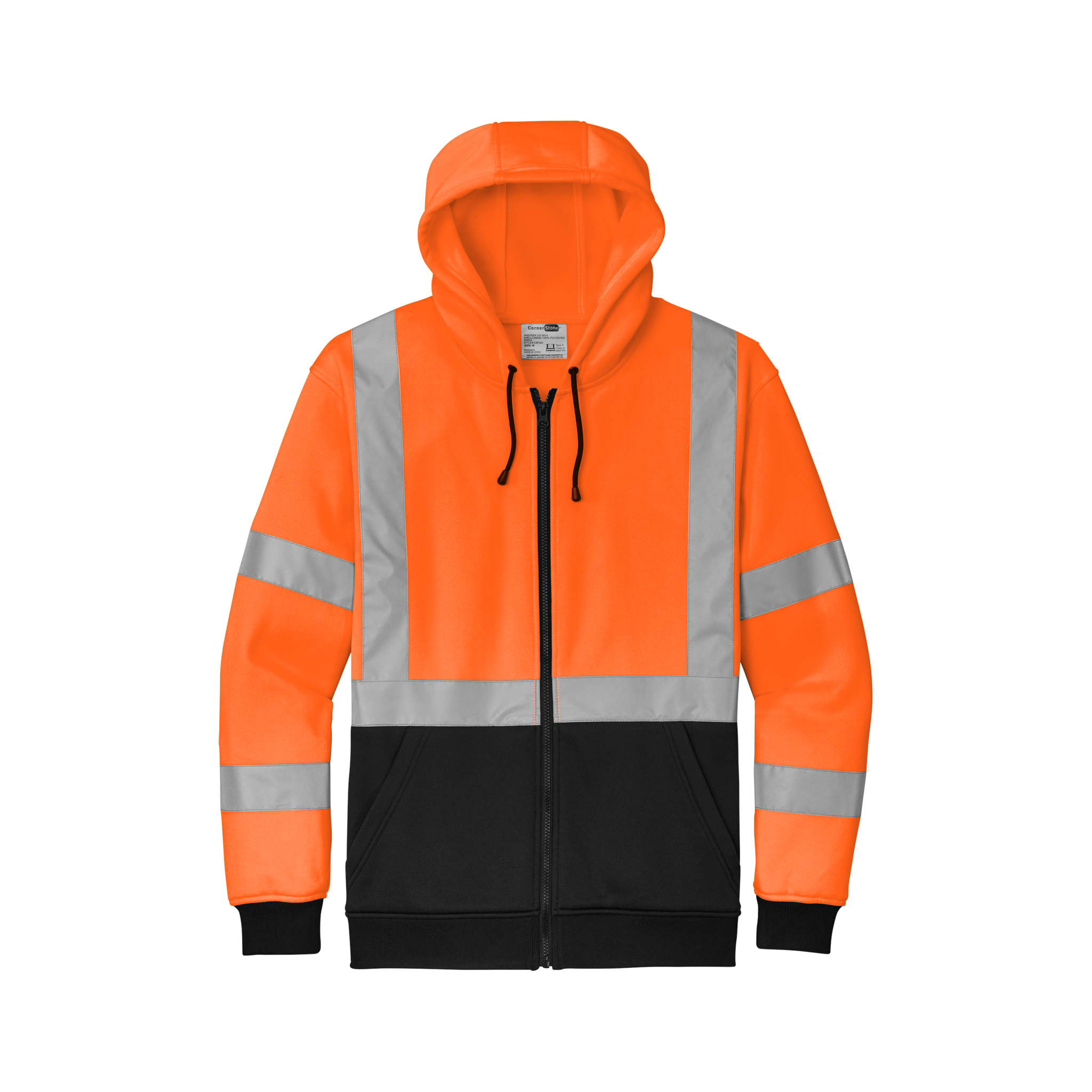 CornerStone® CSF300 ANSI 107 Class 3 Heavy-Duty Fleece Full-Zip Hoodie