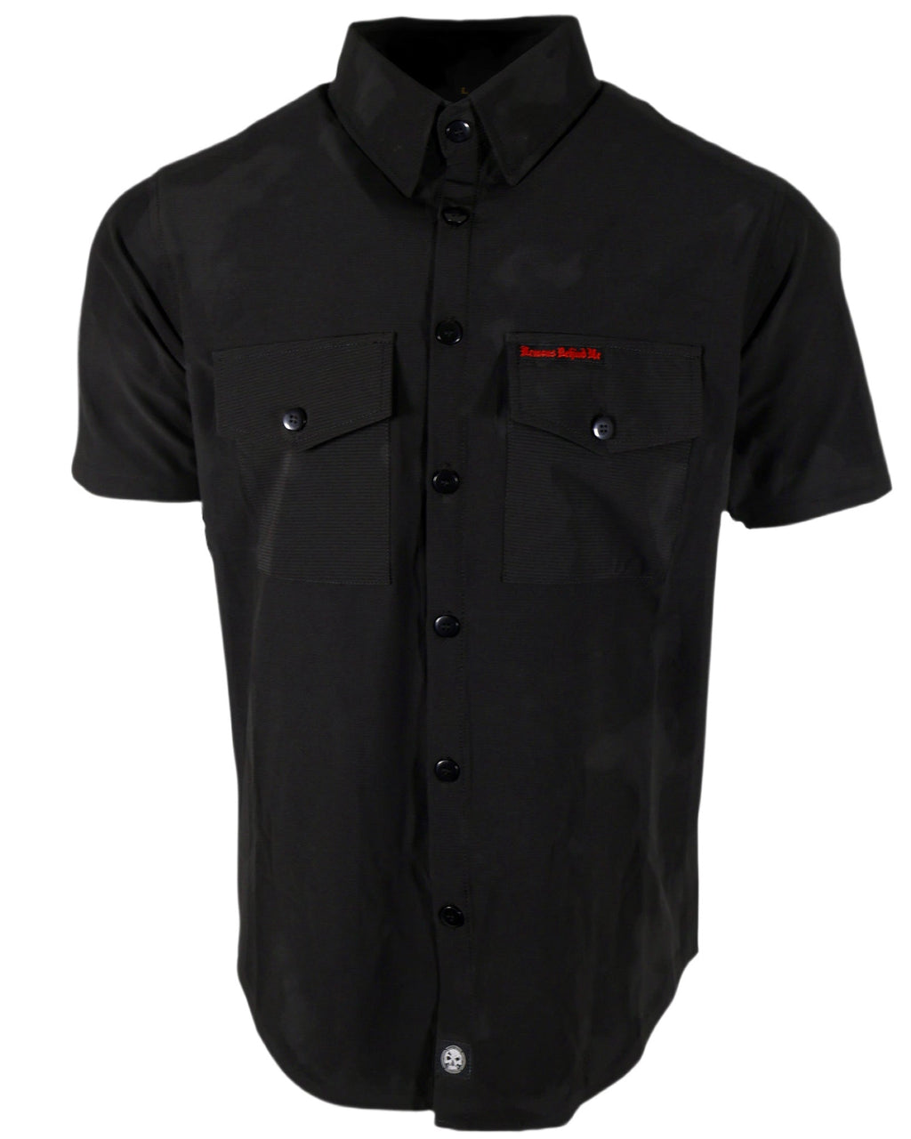 Demons Behind Me Performance Tech Hybrid Stretch Shirt – Black