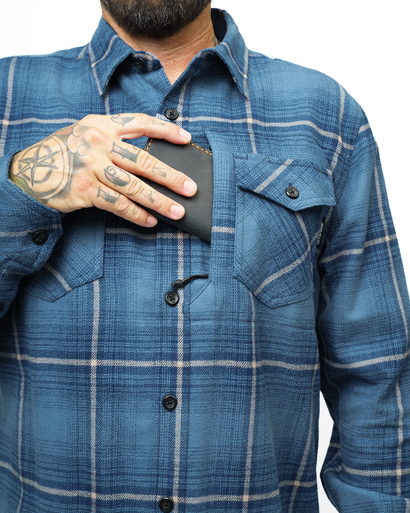 Off The Grid Destroyer Utility Flannel – Pale Blue