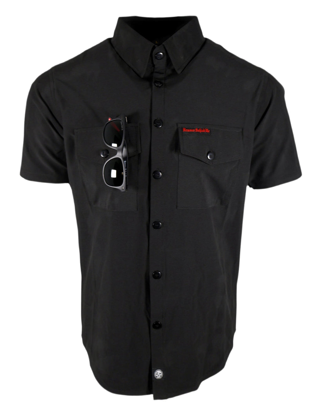 Demons Behind Me Performance Tech Hybrid Stretch Shirt – Black