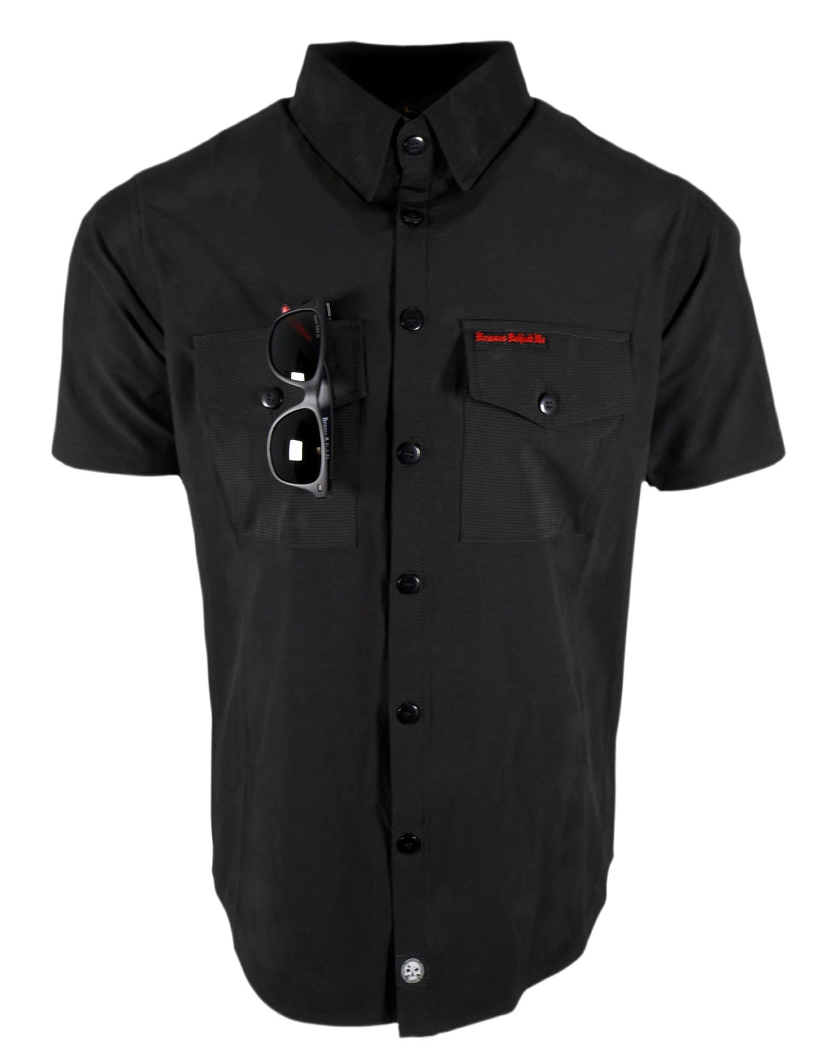 Demons Behind Me Performance Tech Hybrid Stretch Shirt – Black